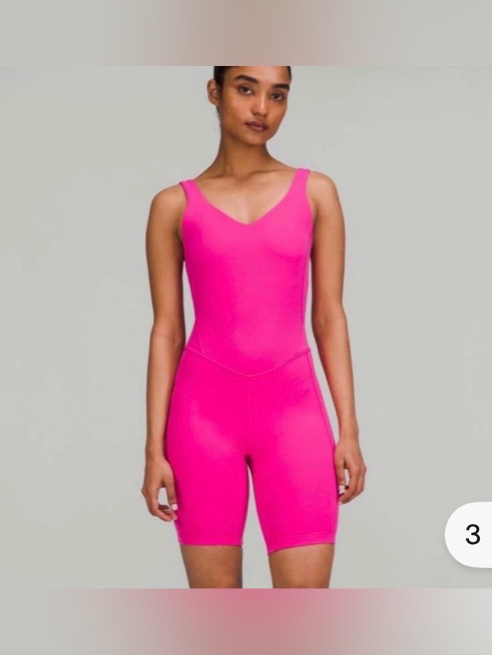Lululemon Align Bodysuit 8" size 4 sonic pink. Like new